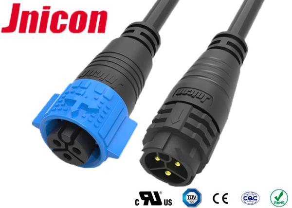 Buy cheap 3 Pin Male To Female Molded Cable Connector 20A Current Rating RoHS Approved from wholesalers