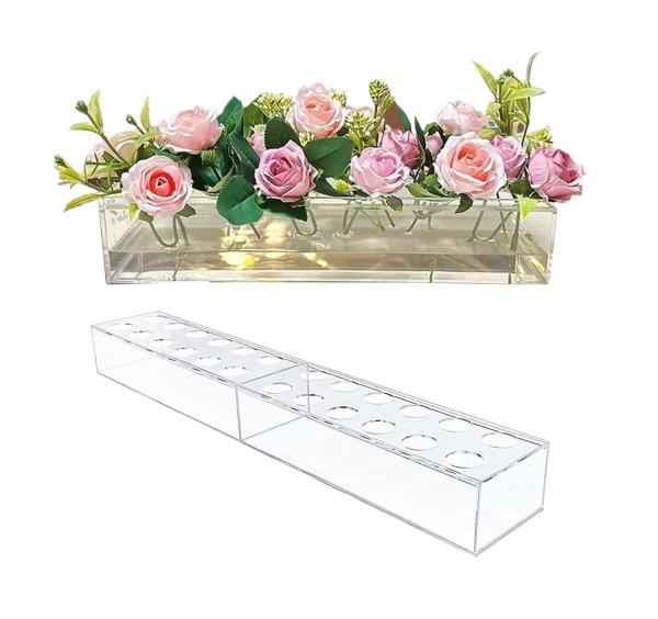 Buy cheap Modern Decor Acrylic Flower Vases Rectangular Clear Acrylic Centerpiece Stand 12 Inches from wholesalers