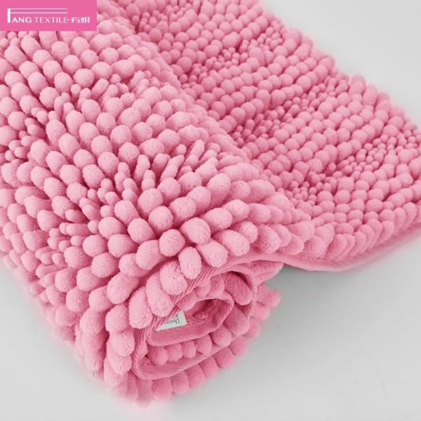 Buy cheap BSCI Pink Fluffy Microfiber Toilet Chenille Bath Mat Home Decorative from wholesalers