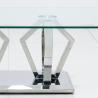 Buy cheap Rectangle Glass Top Home Coffee Table With Stainless Steel Leg from wholesalers
