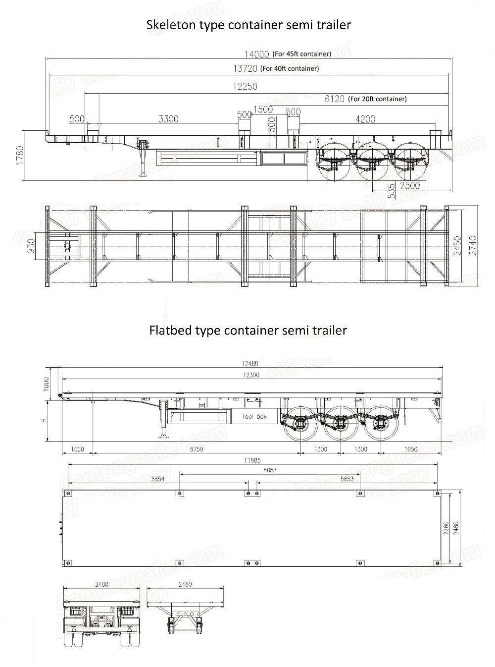 4/8/12 pcs Twist Locks 20/40/45/53ft Container Flatbed Semi Trailer for Other Trailers