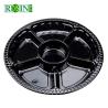Buy cheap Round Disposable Fruit Packaging Box 6 Cavity Black Based With Anti Fog Clear Lid from wholesalers