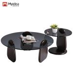 Contemporary Minimalist Design Small Tea & Coffee Table Modern Glass Round Style