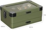 CASE ELEGANCE Military 10 Slot Watch Box Case Organizer for Men, Real Glass Top,