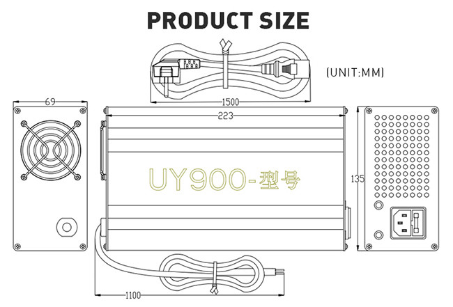 36V 20A Portable Lithium Boat Battery Charger EV Li Ion Charger