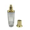 Buy cheap 100ml Transparent Oval Cosmetic Bottle Gold Cap Lotion Customized Color from wholesalers