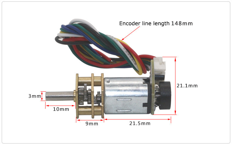 Dc Motor Encoder Gear JGA12-N20B Metal Gear Dc Motor With Encoder Dc Gear Motor 6v