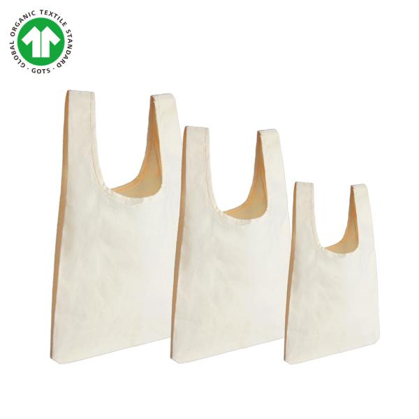 Buy cheap OEM Convenient Fancy Organic Cotton Tote Bags Bulk Natural White Color With Logo from wholesalers