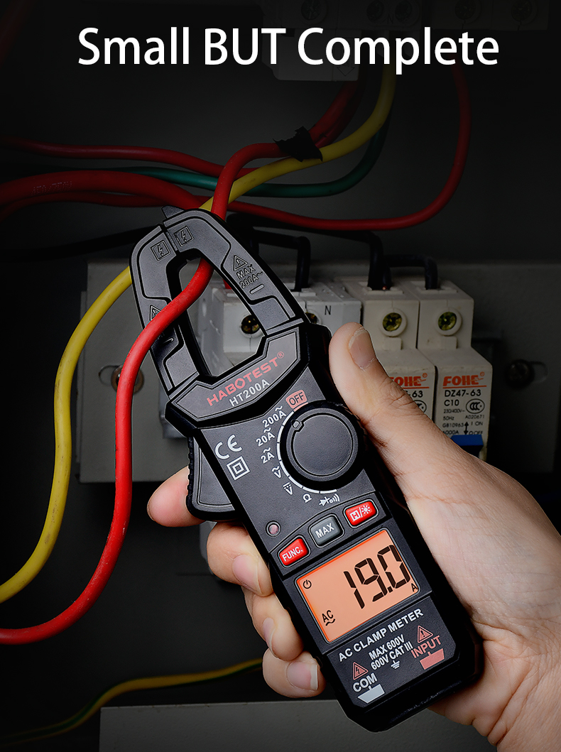 600 Volt 200A 2000 Counts 20nF Digital Clamp Meters