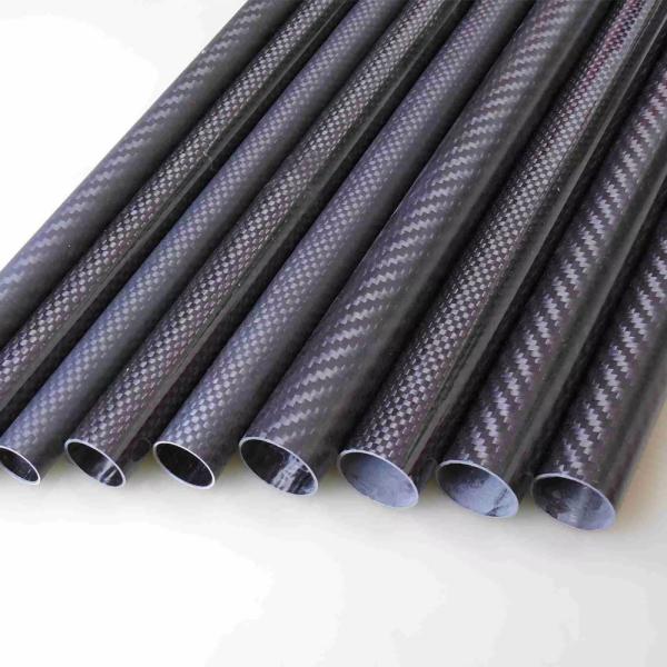 Customized 3K Weave Carbon Fiber Round Tube Roll Wrapped Tubing - High Tensile