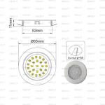Spring Clip Stainless Steel Housing CCT Spot Recessed LED Furniture Cabinet Lamp