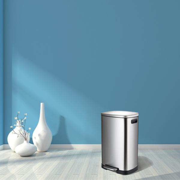 Buy cheap 50L Stainless Steel Step Trash Can Free Logo Print from wholesalers