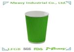 300ml Recyclable Ripple Paper Cups With Full Color Red / Green Prined