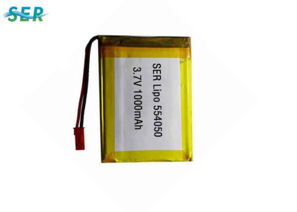 Buy cheap Durable Lithium Ion Battery And Lithium Polymer Battery 3.7V 1000mah 554050 Square Shape from wholesalers
