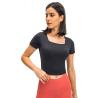 Buy cheap 210gsm Sports Sleeve Crop Top Gym Fitness Running Workout Cropped Tee For Women from wholesalers