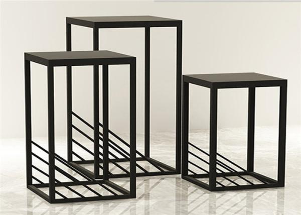 Buy cheap Simple Exquisite Metal Display Racks And Stands Black For High End Clothing Shop from wholesalers