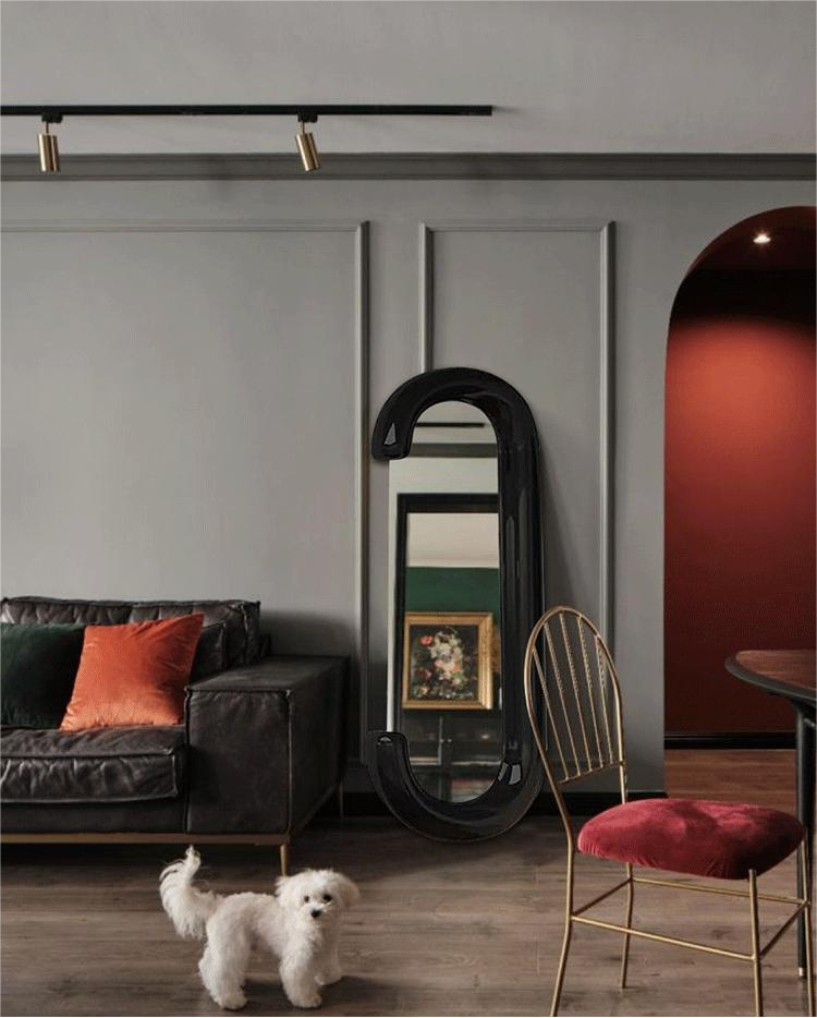 White Decorative Full Length Floor Led Mirror for Bathroom Decoration in Living Room