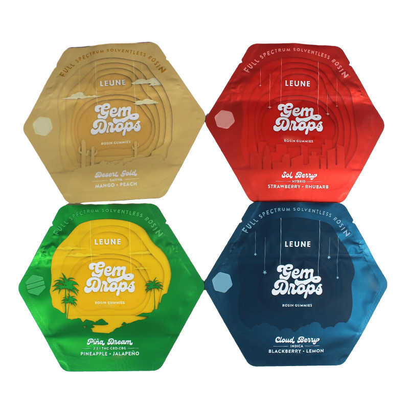 CE Custom Colors Die Cut Plastic Bags Irregular Shaped For Gummies
