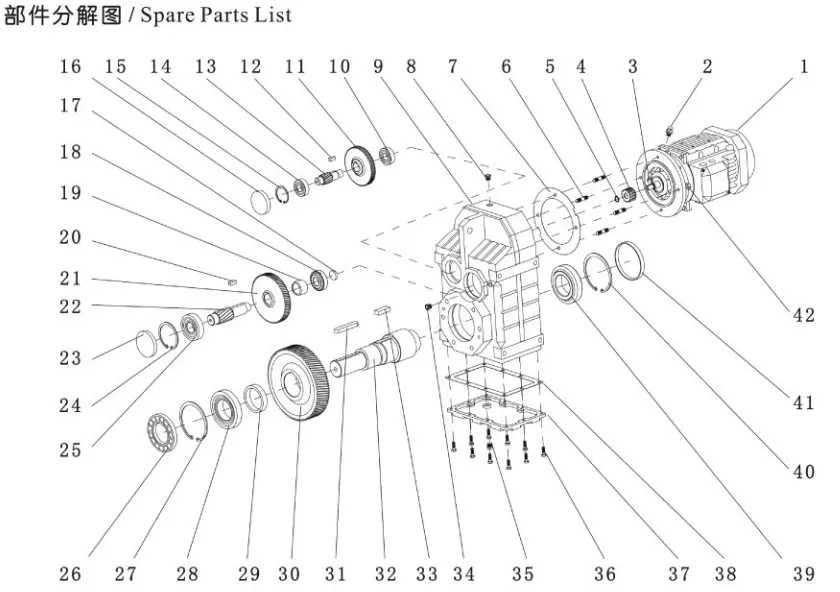 1500rpm F Parallel Shaft Helical Gearbox