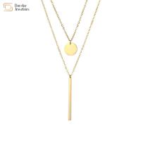 Buy cheap SS Double Layer Choker Necklace , Bar Coin Pendant Clavicle Chain Necklace product