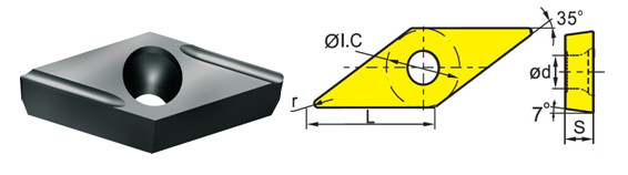 VCGT080201L-USF、VPGT080201L-USFS,pecial Shape Cnc Carbide Inserts / Long Life Tungsten Carbide Jaw Inserts