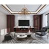 Buy cheap New Chinese Style Design Dark Crystal Wood Grain Stainless Steel TV Cabinet from wholesalers