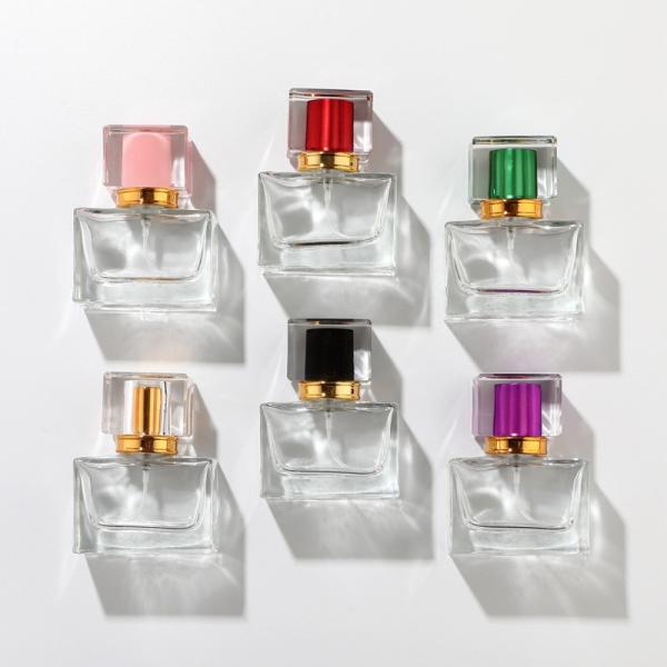 Buy cheap Anodized Pump 30ml Perfume Glass Bottle SGS Square Luxury Cosmetic Containers from wholesalers