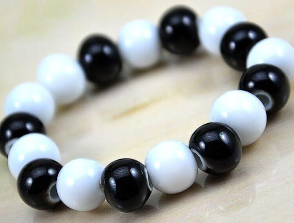 Buy cheap Black and white ceramic jewelry national wind porcelain beads bracelet fashion simple from wholesalers
