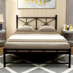 Modern Style OEM Metal Frame Double Bed 11 Inches Clearance Under Bed