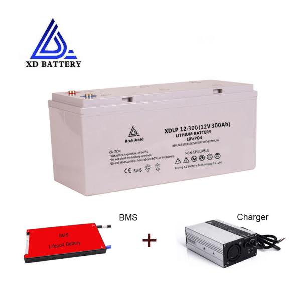 Lifepo4 12v Lithium Ion Battery 300ah For Alarm Apparatus 9000 Cycle Life XDLP12