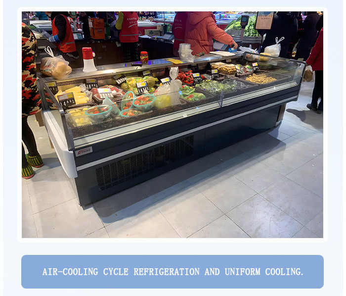 Single Temperature Meat Display Freezer 1875mm Length Electric Food Cooler Counter Case