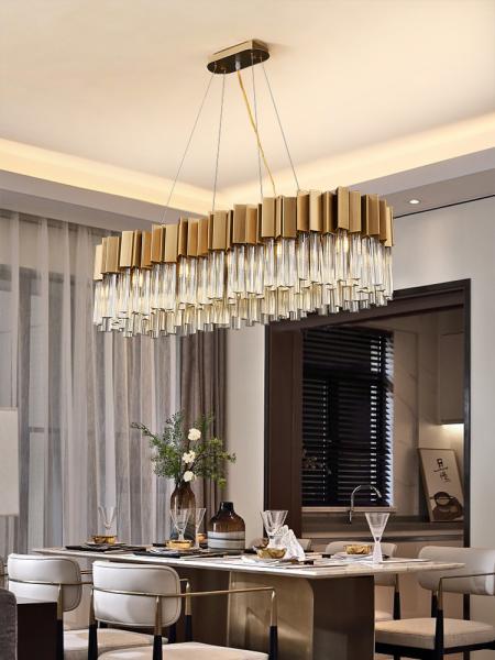 Buy cheap Luxury Led Crystal Chandeliers Dining Room Creative Rectangle foyer chandelier(WH-CY-180) from wholesalers