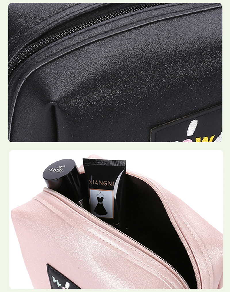 Custom Printed Pure Color Blank Zipper PU Makeup Bag