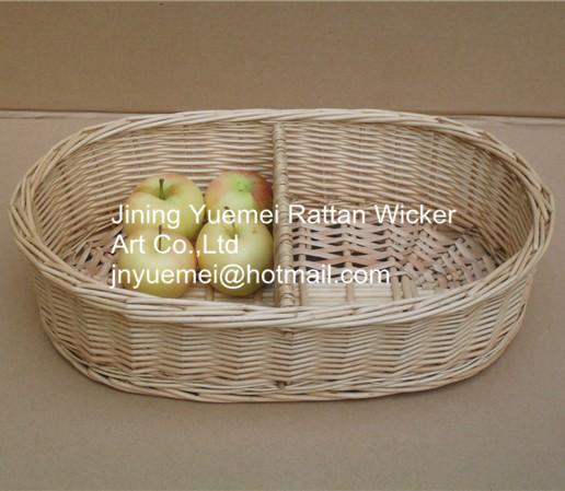 Buy cheap 2016 wicker kitchen storage basket 2 partitions from wholesalers
