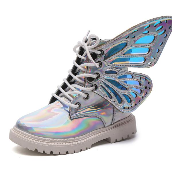 Buy cheap Transparent Butterfly Zipper Martin Boots Illusion Leather Waterproof Kids Shoes from wholesalers