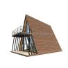 Buy cheap Resort Triangle Shape Wooden House Steel Frame with Galvanized Steel Bending 180g and 50/75/100mm Wave Sandwich Panel Walls from wholesalers