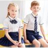 Buy cheap Kids British Kindergarten Primary School Uniform White Short Sleeve Shirt Sets from wholesalers