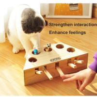 Buy cheap Solid Wooden Interactive Cat Hunt Mouse Toy Hit Hamster Mouse Cat Toy Interactiv product