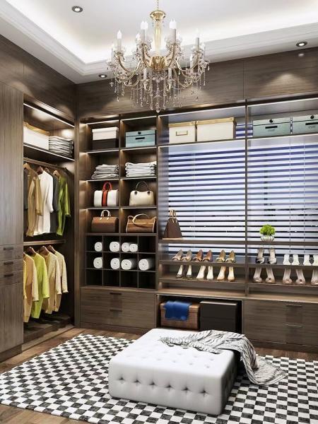 Buy cheap U Shaped Woodgrain Walk In Closet Dresser Walking Wardrobe Appliance Furniture from wholesalers