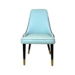 Modern Ash Wood Frame Leather Dining Chair for Customized Home Dine Room