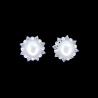 Buy cheap Plated Rhodium Freshwater Pearl Earrings Customized 925 Silver Jewellery from wholesalers