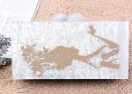 Cloth Lining Acrylic Clutch Bag , Acrylic Evening Bag Painted Women And Hair
