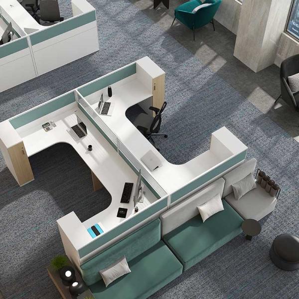 Buy cheap Commercial Office Furniture Partitions Workstation Desk For Four People from wholesalers