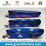 Buy cheap High quality dye-sublimated full color woven lanyard w/swivel crocodile clip/claw clip/cellphone loop from wholesalers