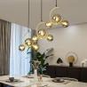Buy cheap Iron Art globe chandelier Gold Black glass lampshade For Dining Room Ceiling hanging lamp(WH-MI-286) from wholesalers