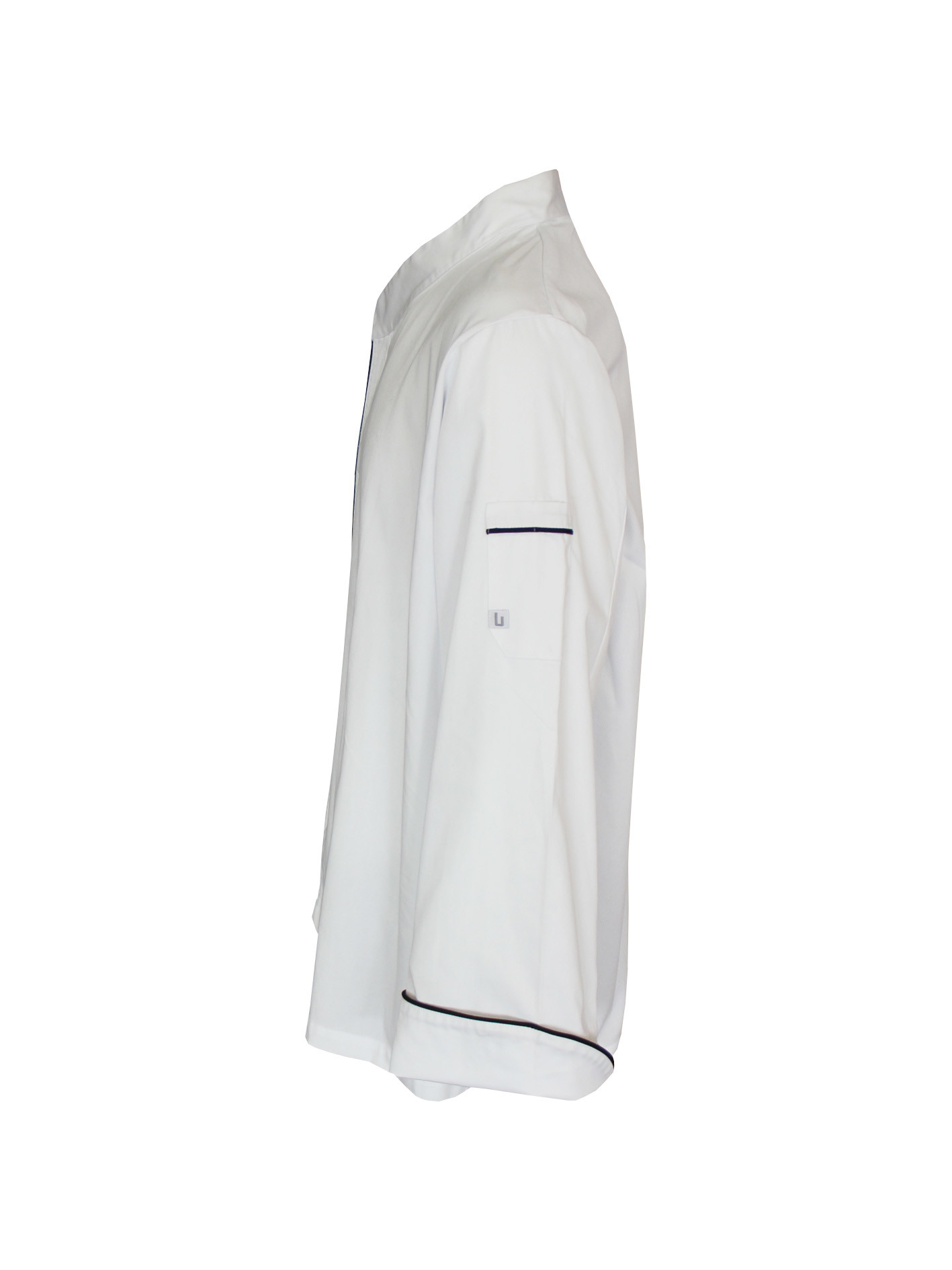 215 GSM Long Sleeve Chef Jacket With Black Pipings And Mesh Construction