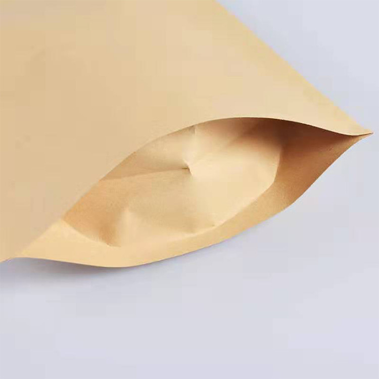 Paper Bag 100g Coffee Waterproof Bags Zipper White Tea Kraft Stand Up Pouch