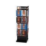 Natural Pinewood Cosmetic Display Stand Custom Wood Display Cases With Wheels