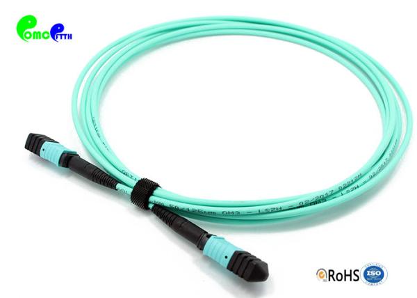 Buy cheap MPO Trunk Cable OM3 3.0mm 5M 50 / 125μm 24F Senko MPO Female To MPO Female LSZH Cable Aqua from wholesalers