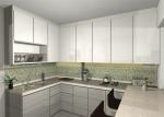 Matt MDF Wood Kitchen Cabinets Quartz / Granite Countertop Lacquer Shaker Style